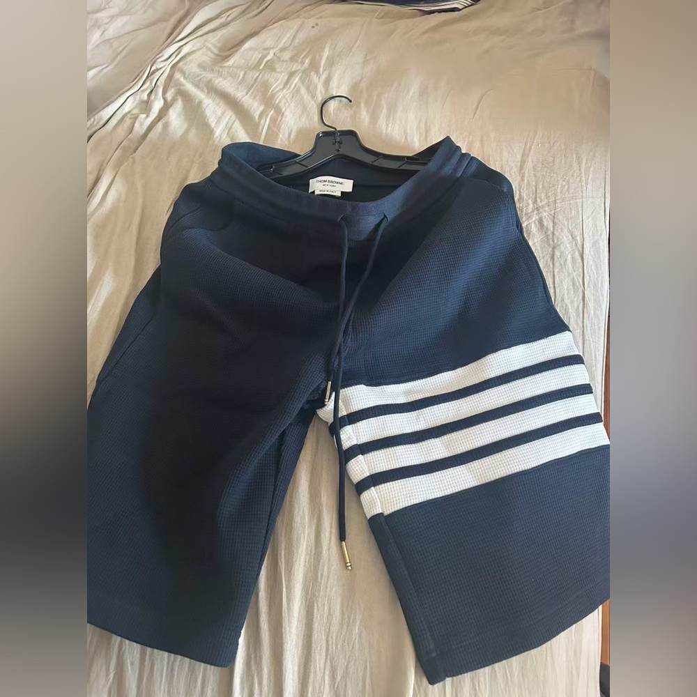 Thom Browne Bermuda‎ 4-Bar Navy Blue Sweat Shorts Size 3 / S-M